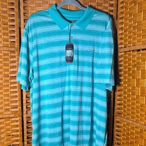 Greg Norman Collection Aqua Striped Polo